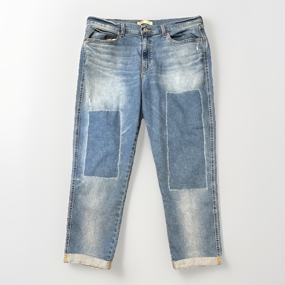 Levi's Signature Womens Size 16 Heritage Boyfriend Jeans Cuffs Crop Faded 37x25 - Picture 1 of 10